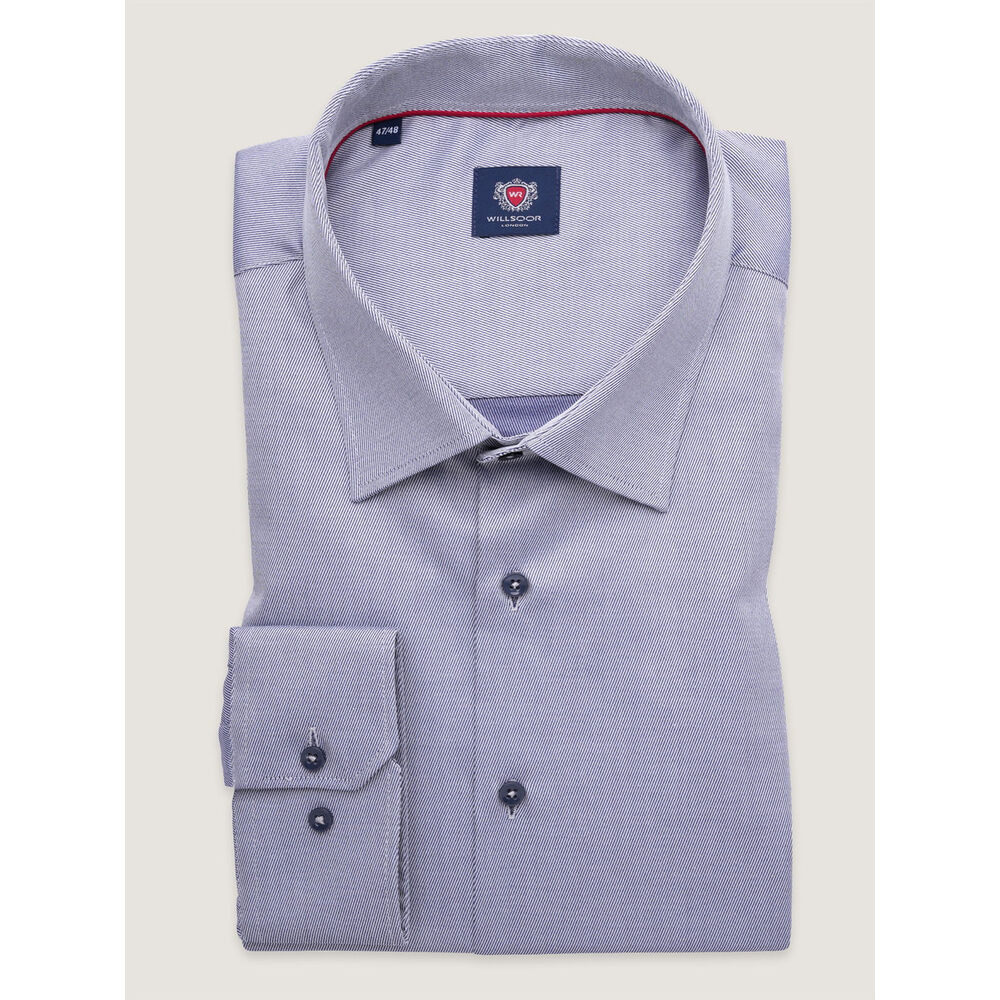 Pánska šedo-modrá klasická košeľa s prúžkovaným vzorom 17864