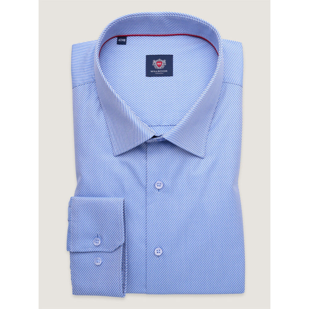 Pánska modrá klasická košeľa s prúžkovaným vzorom 17865