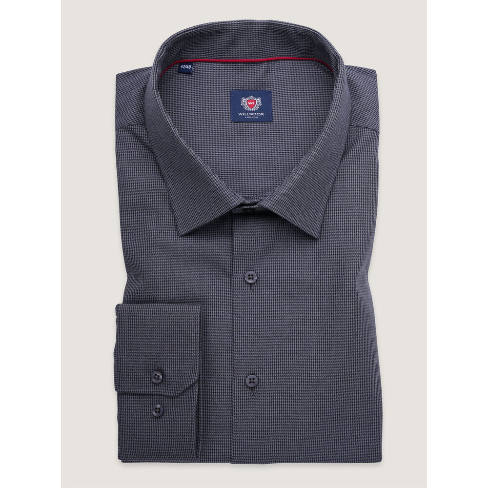 Pánska šedá klasická košeľa s jemným pepito vzorom 17868