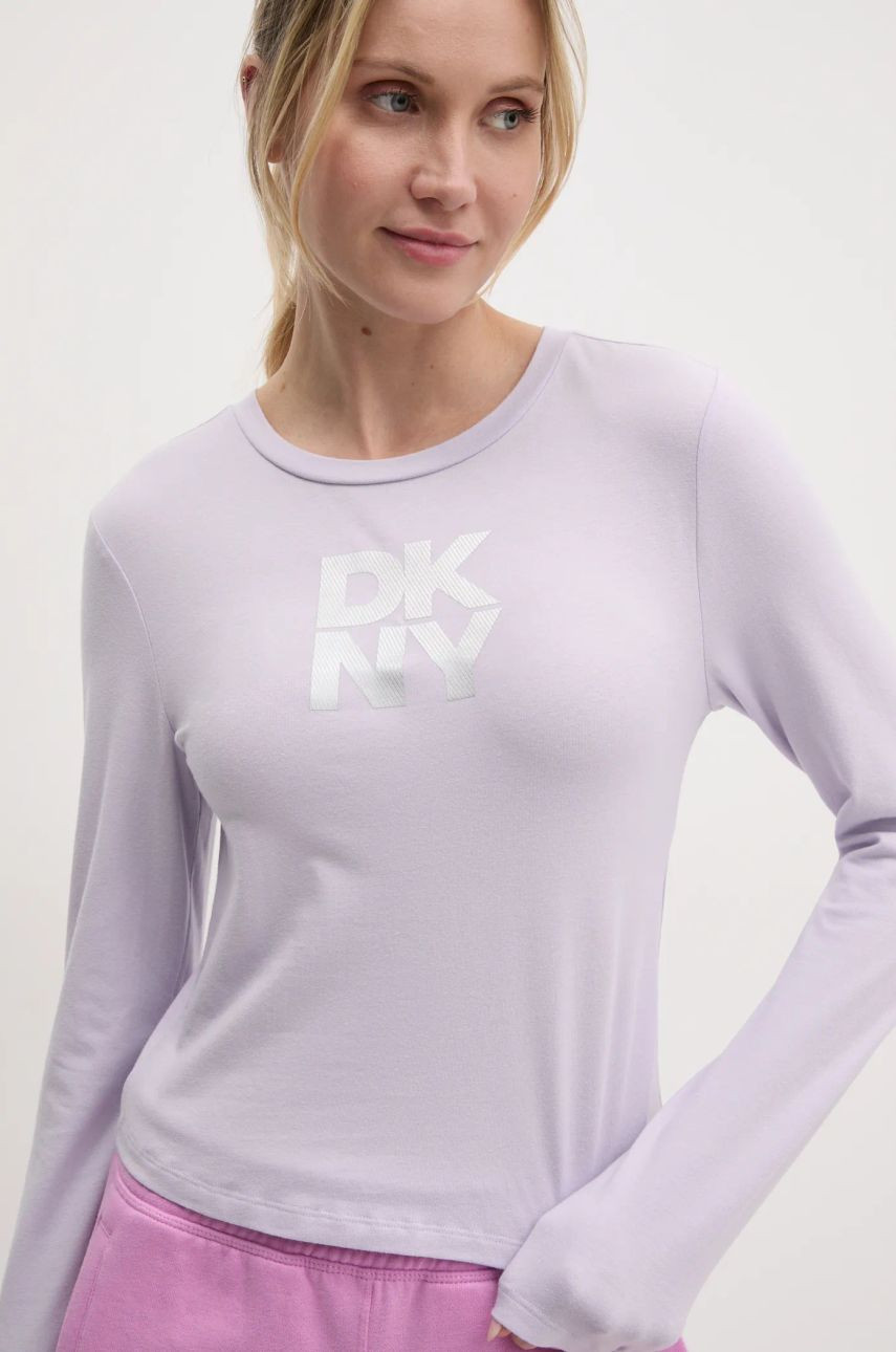Tričko s dlhým rukávom Dkny dámsky, fialová farba, DP5T1113
