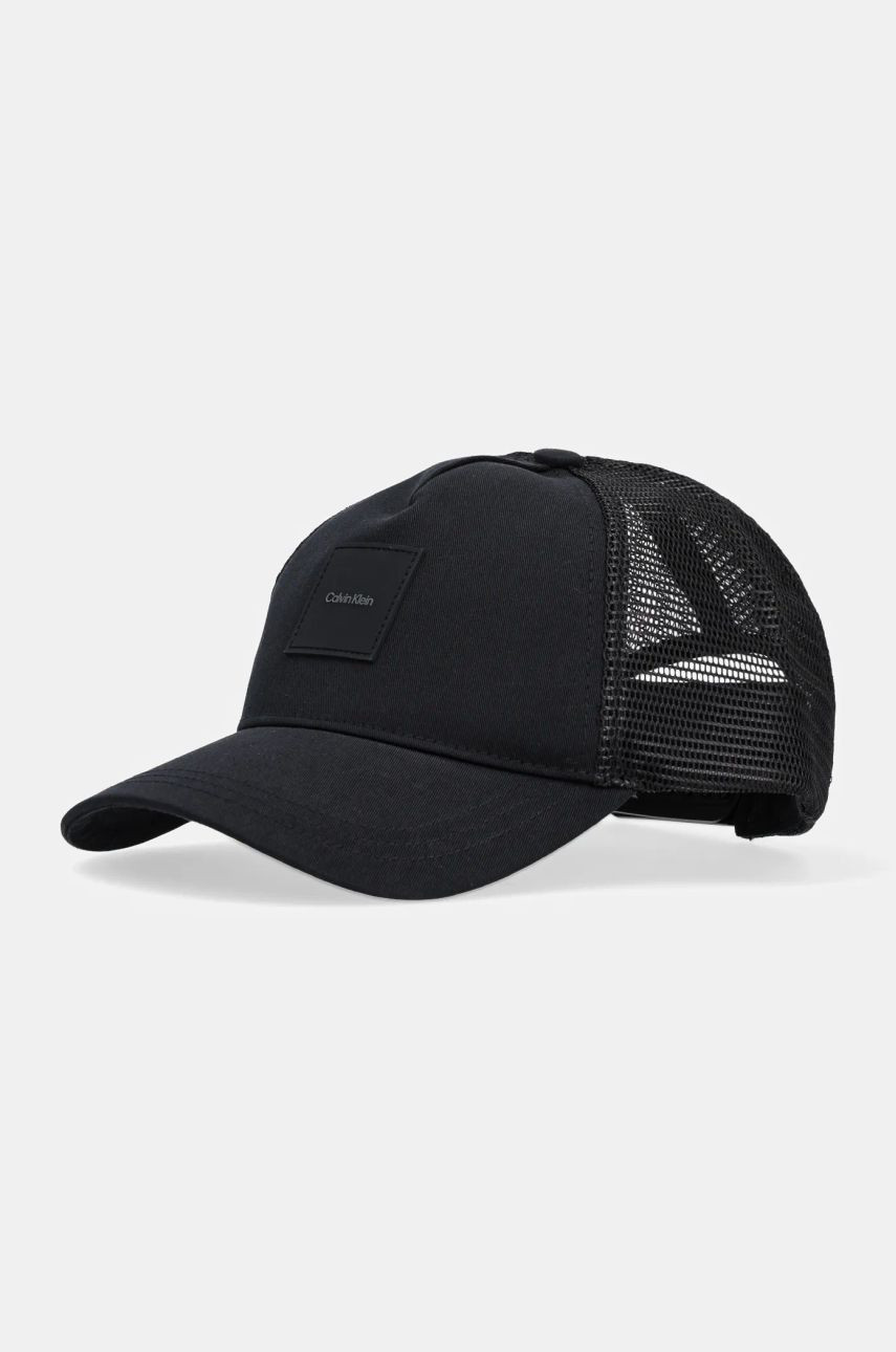 Šiltovka Calvin Klein čierna farba, s nášivkou, K50K512615