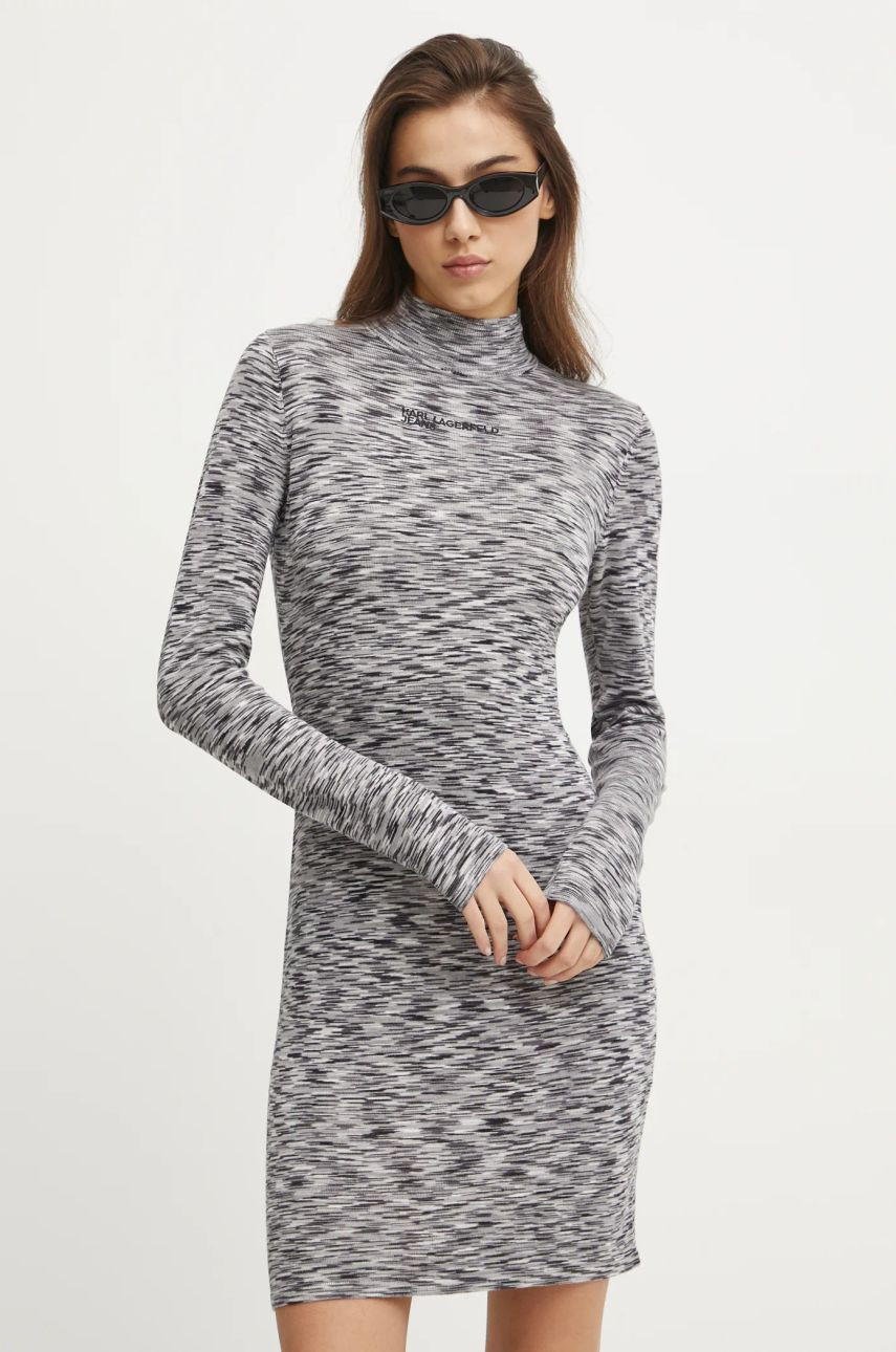Šaty Karl Lagerfeld Jeans šedá farba, mini, priliehavá, A1W13008