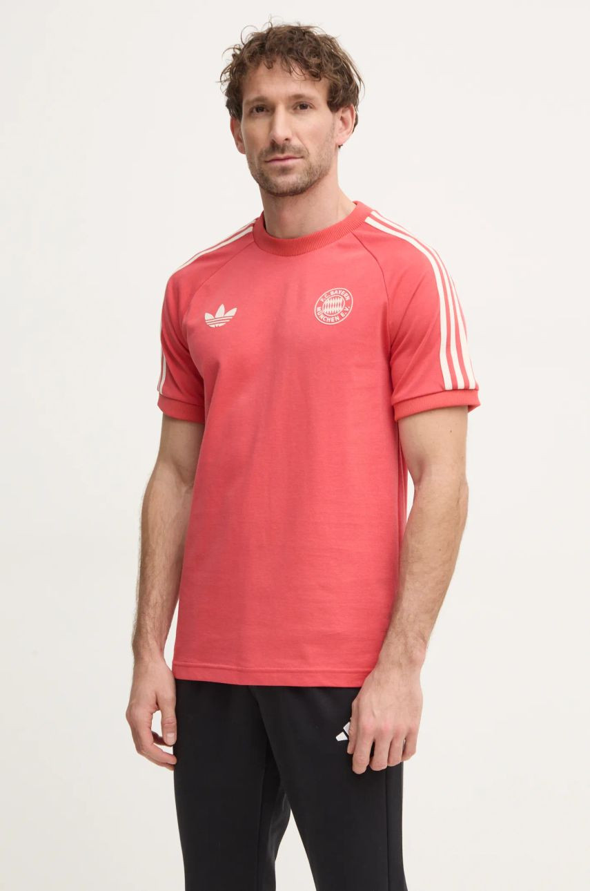 Tričko adidas Originals F.C. BAYERN pánske, oranžová farba, vzorované, IY0046