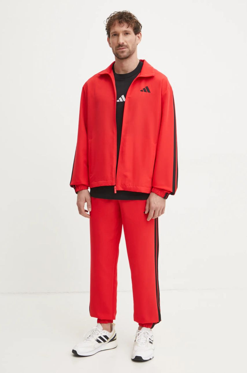 Tepláková súprava adidas 3-Stripes pánska, červená farba, JI8851
