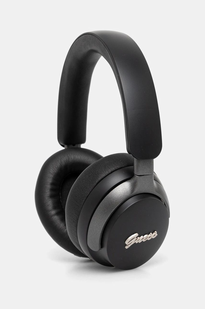 Bezdrôtové slúchadlá Guess Metal Script Logo čierna farba