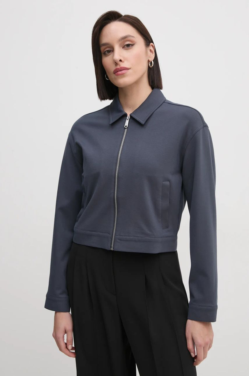 Bunda Calvin Klein Jeans dámska, šedá farba, prechodná, J20J225059