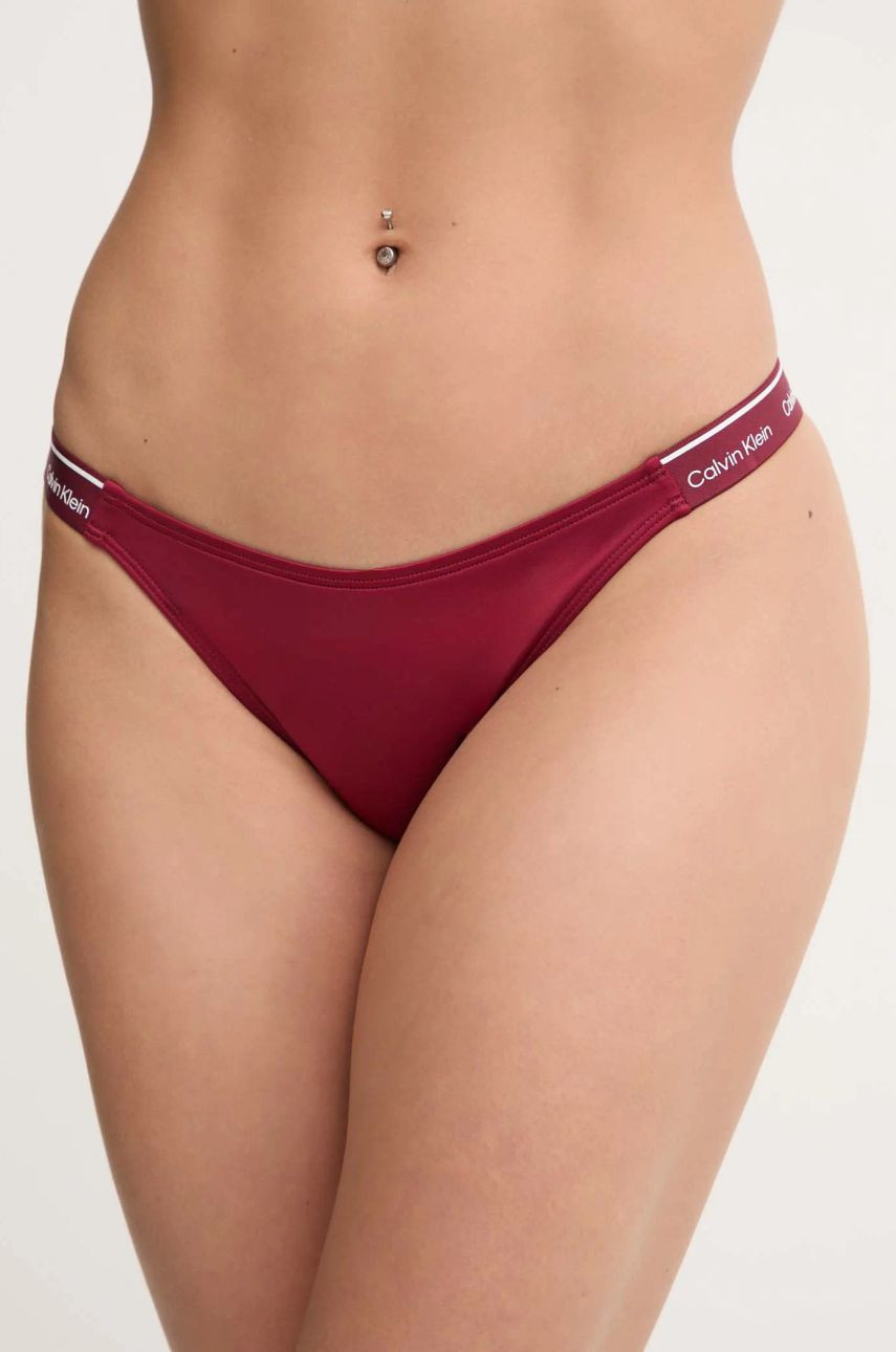 Plavkové nohavičky Calvin Klein bordová farba, KW0KW02732