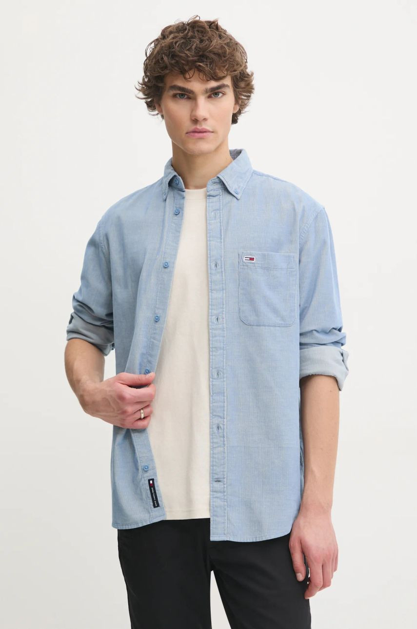 Menčestrová košeľa Tommy Jeans regular, s golierom button-down, DM0DM20672