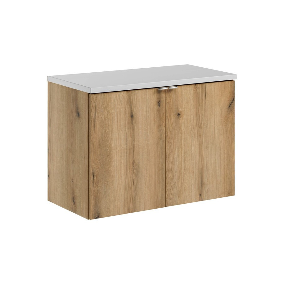 Závěsná skříňka pod umyvadlo Nova Oak II s deskou 80 cm bílá/dub coast evoke