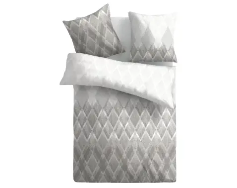 Obliečky Bibi 140x200 cm, šedé, bavlnený satén%