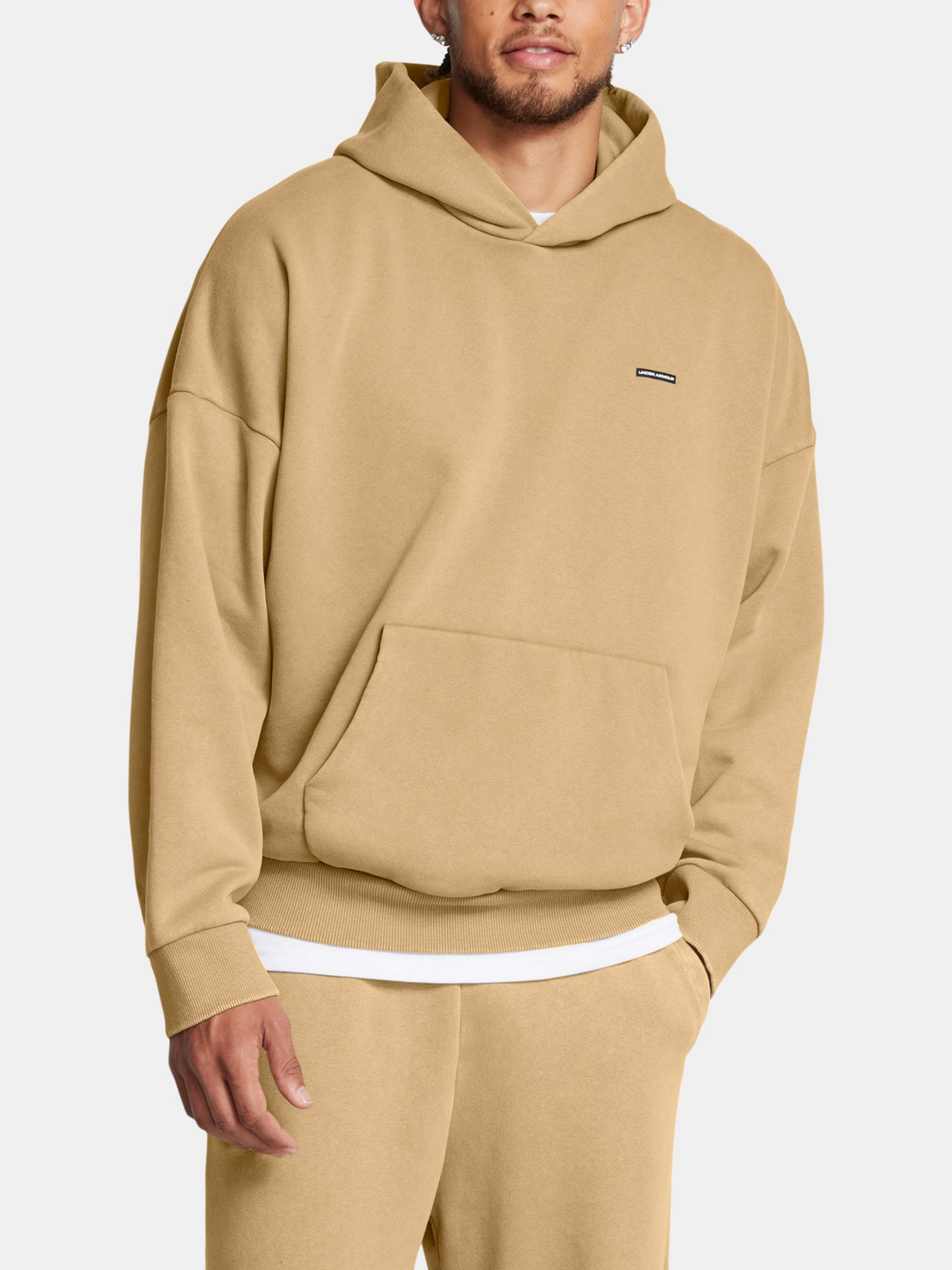 Men's sweatshirt Under Armour UA Icon HWT Flc Wash OS Hood-BRN - Men's