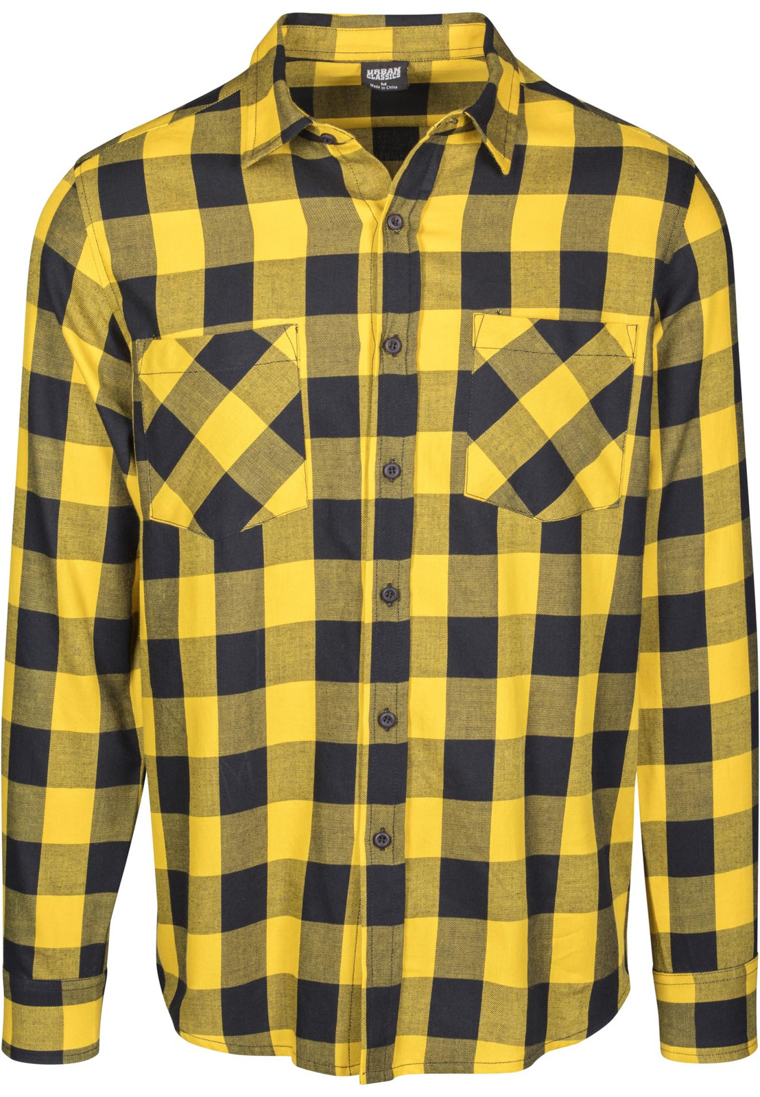 Plaid flannel shirt blk/honey