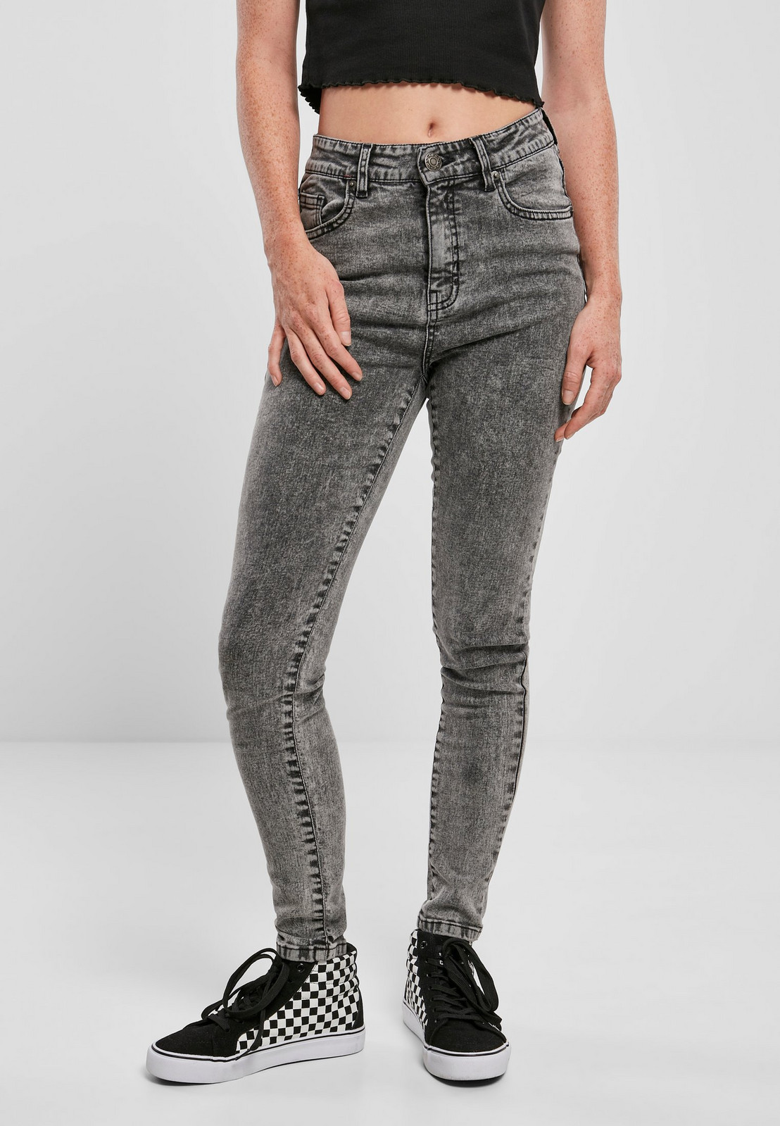 Women's Skinny High Waisted Jeans - Black
