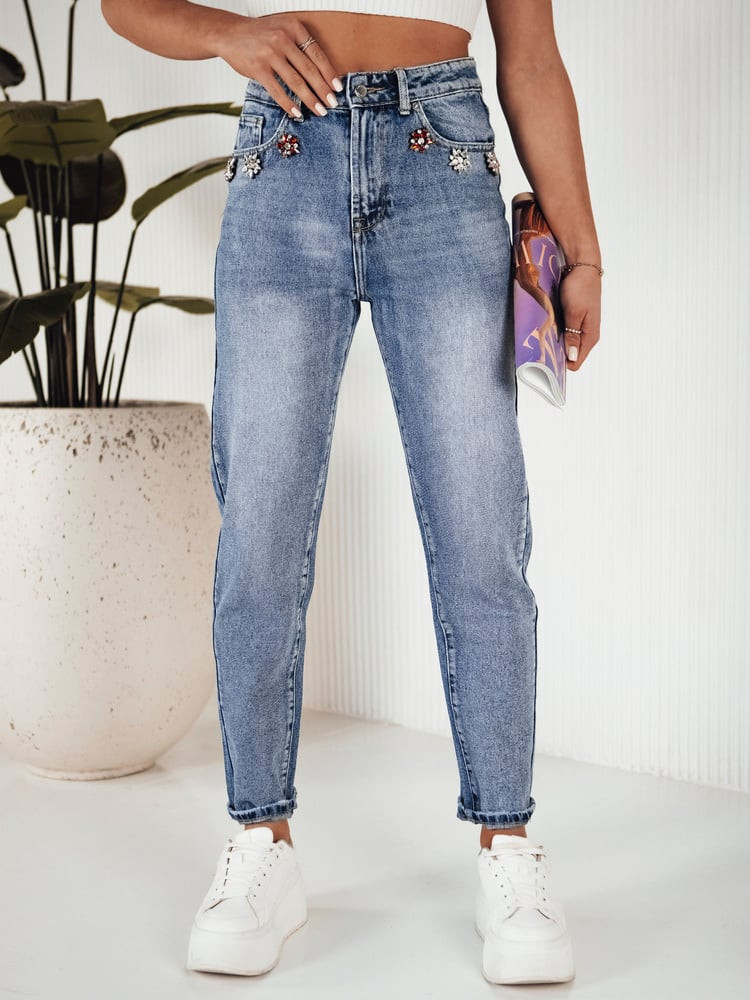 Dámske rifle mom fit MOM Farba modrá DSTREET