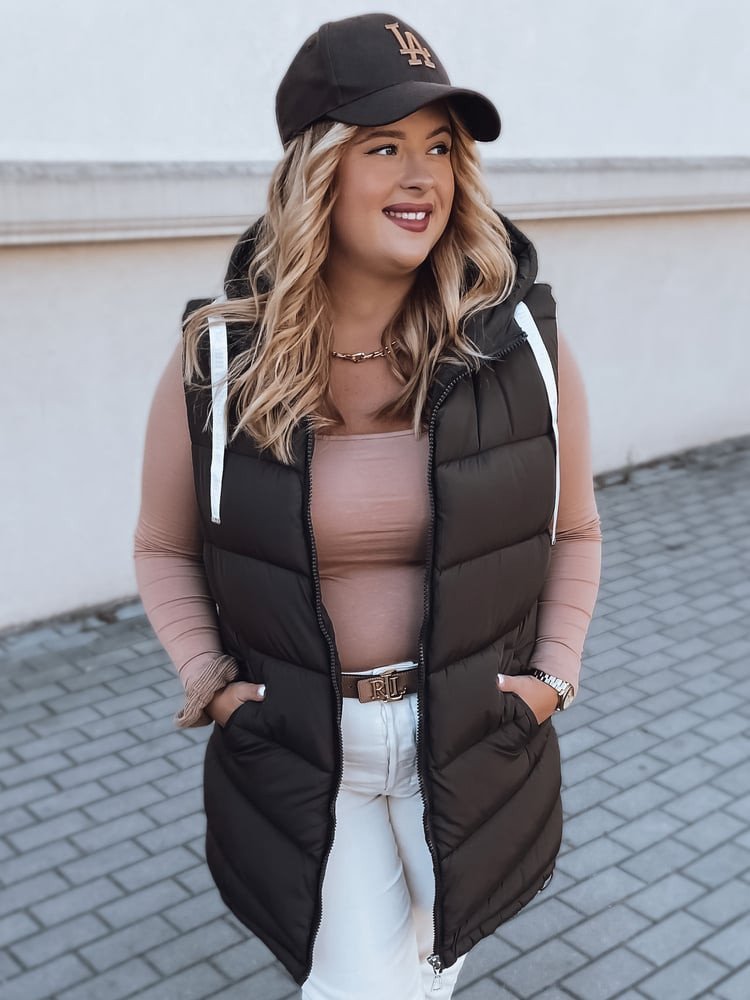 Dámska vesta MIRELLI vo farbe kávy Dstreet
