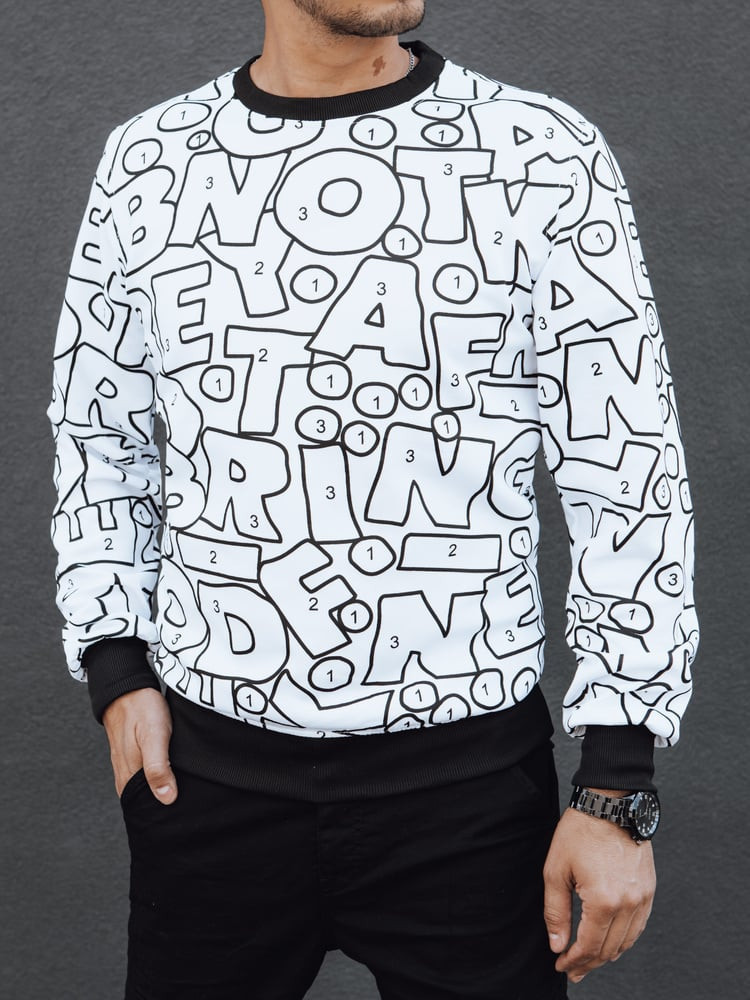 Bluza męska bez kaptura biała Dstreet