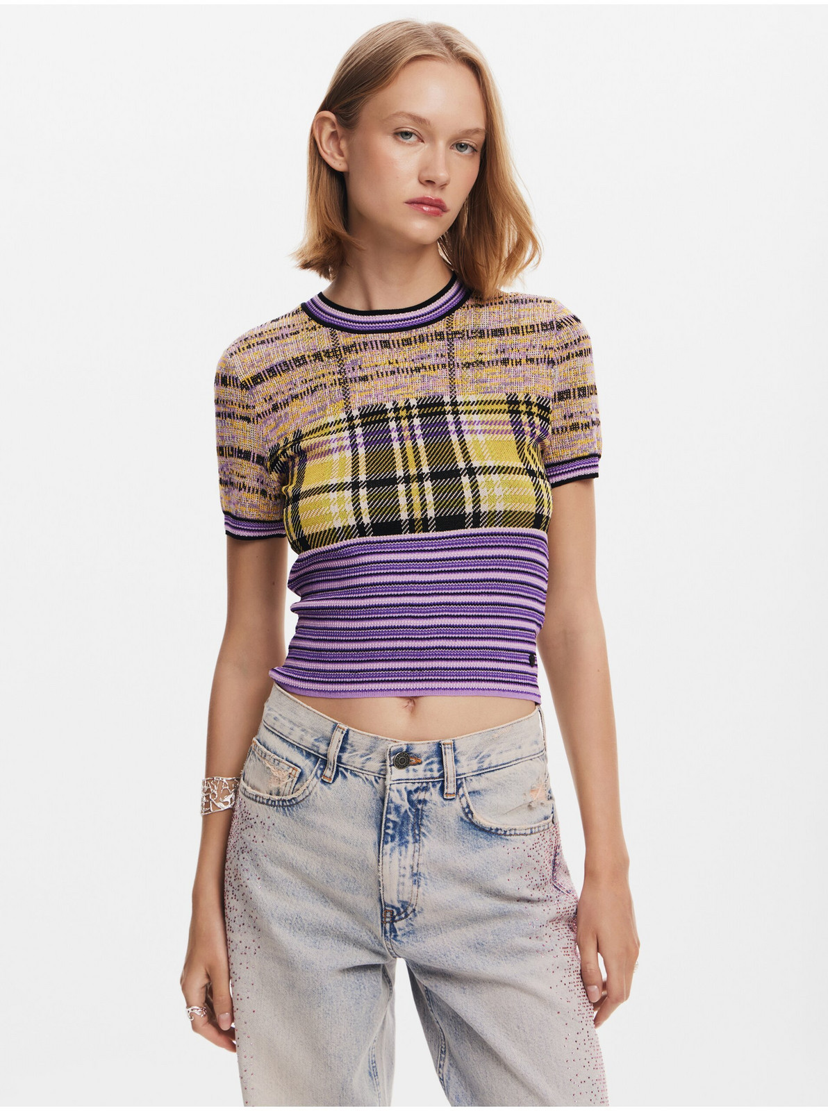 Women's T-shirt Desigual Cuadri - Women's