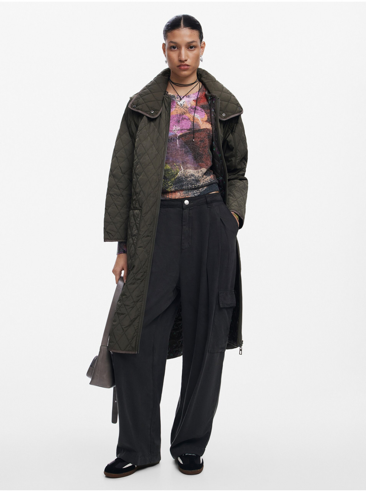Women's reversible quilted coat Desigual Odense - Women