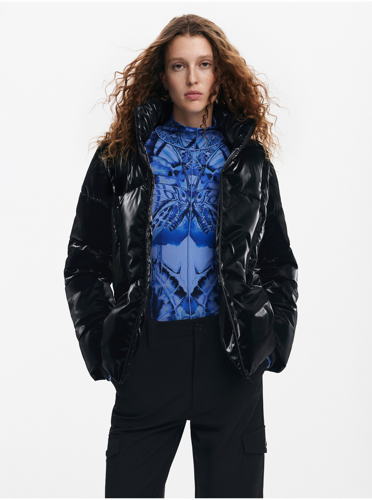 Women's winter quilted jacket Desigual Flam - Women