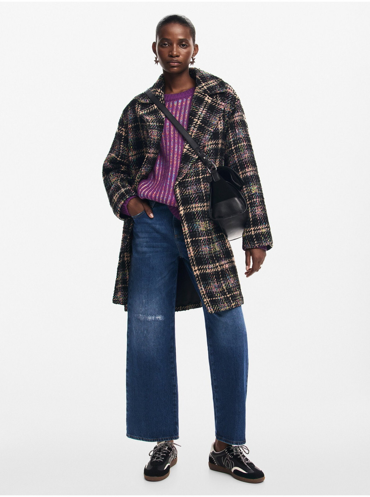 Women's checkered coat Desigual Corcega - Women