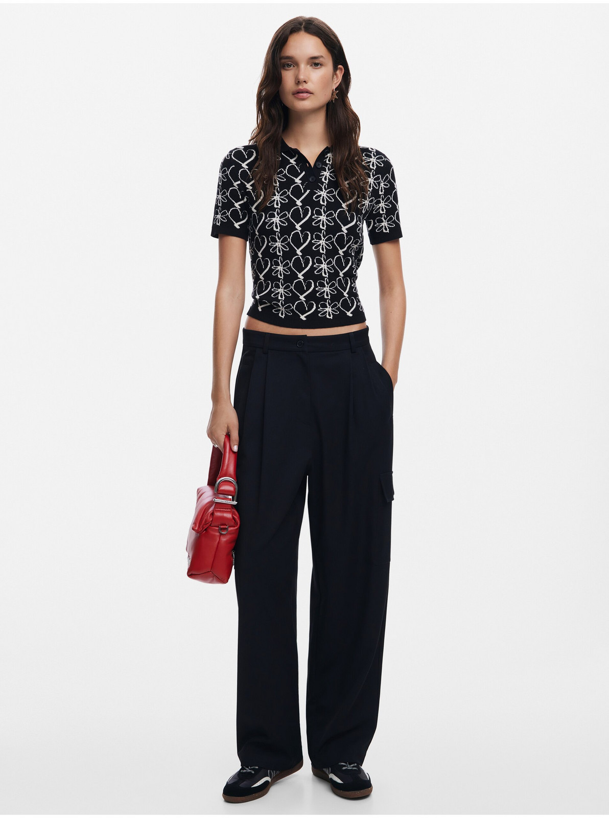 Women's polo shirt Desigual Coeurs Lacroix - Women's