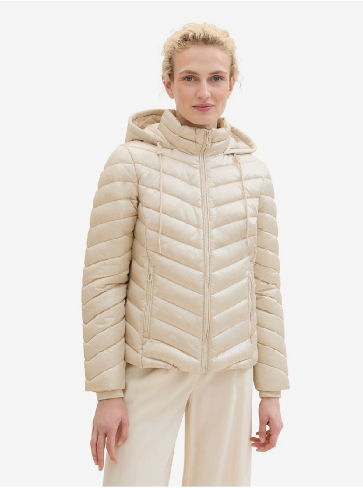 Cream women's quilted jacket Tom Tailor - Women's