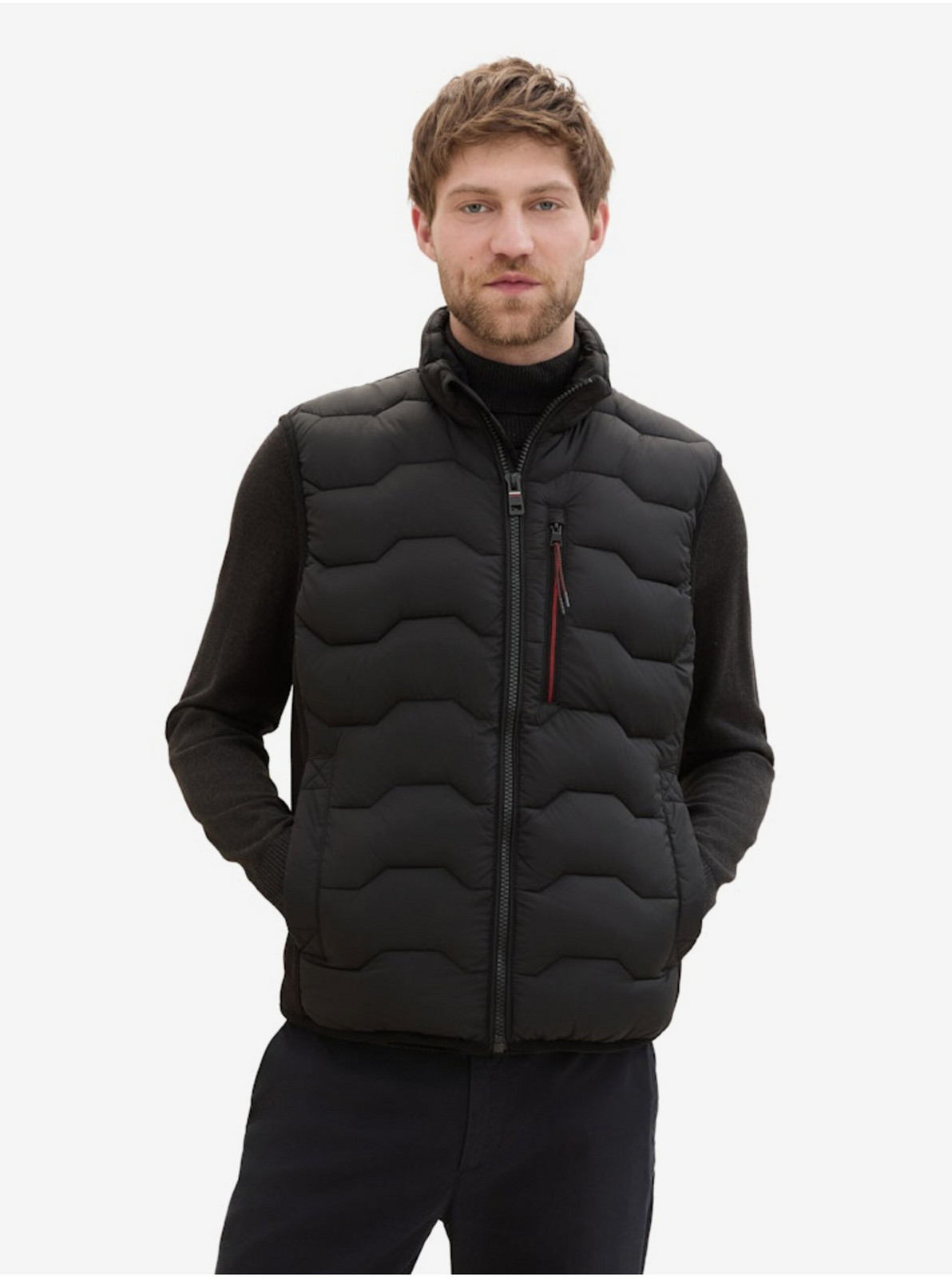 Black men's quilted vest Tom Tailor - Men's