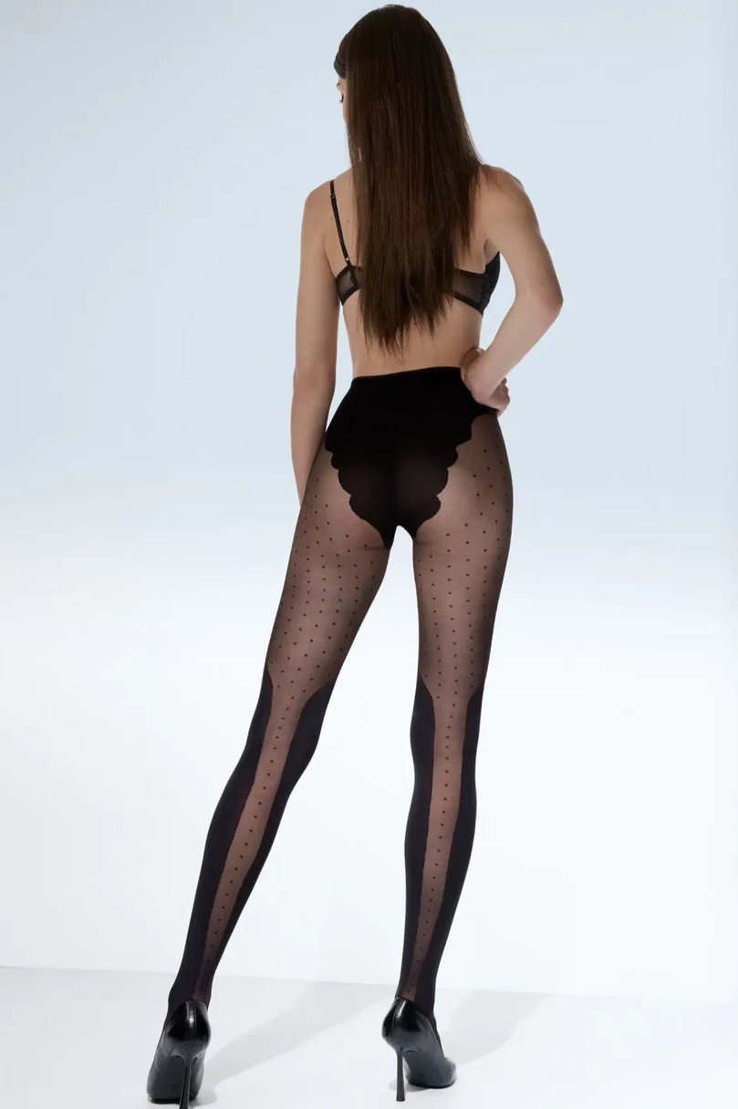 Dámske vzorované pančuchy MIRACLE 22407 nero 3-M
