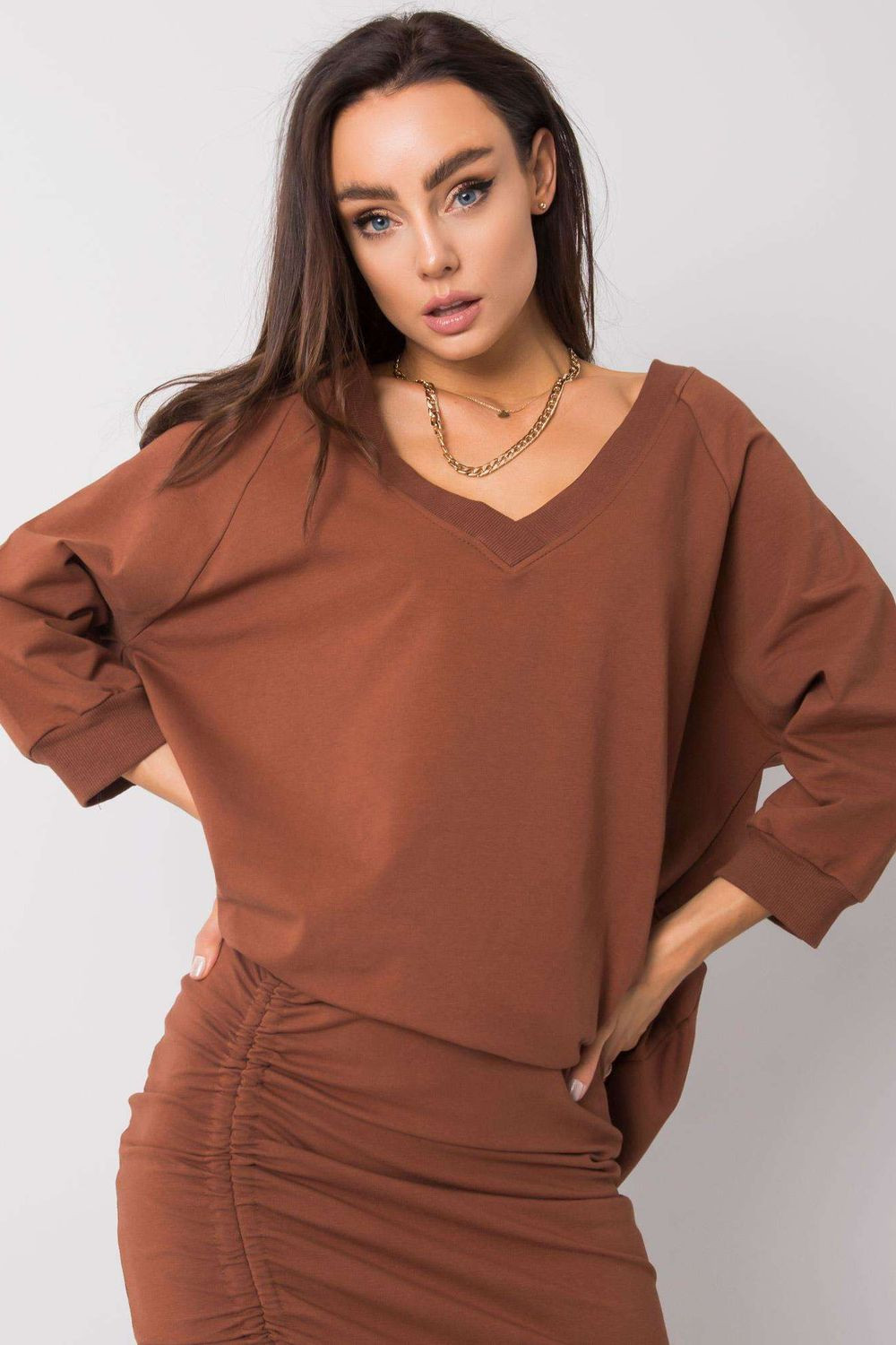 Blúzka RV BL 5676.09 tmavohnedá S/M