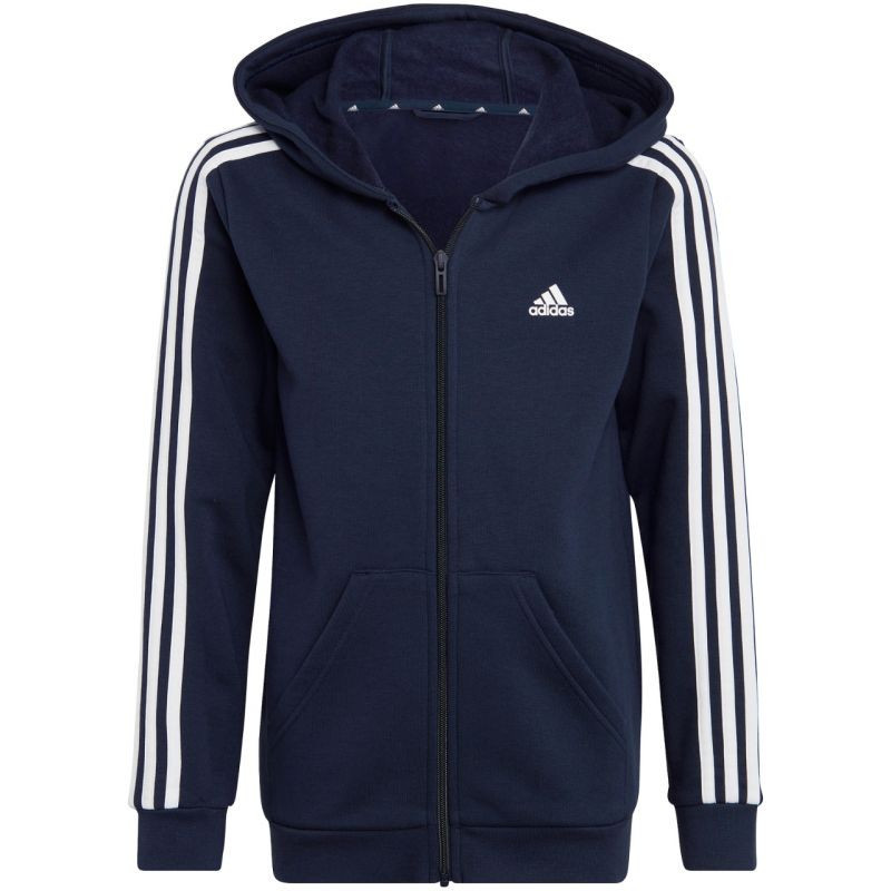 Mikina Adidas Essentials 3-Stripes Fleece Hoodie so zipsom Jr IC0600 140CM