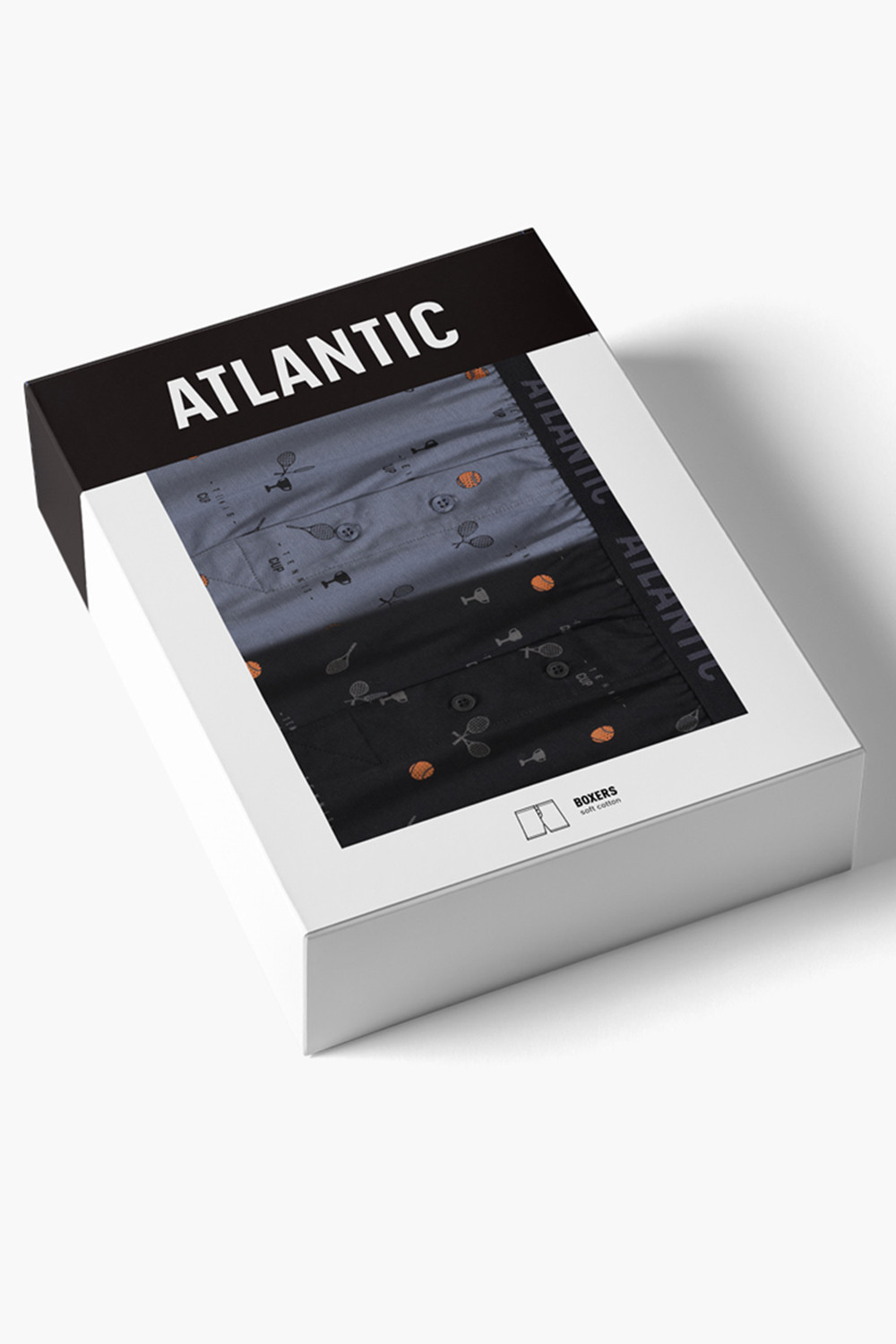 Atlantic pánske boxerky 2MBX-052 A'2 S-2XL černo-modrá L