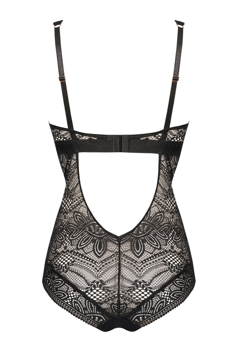 Dámske body Mefemi Desire S-2XL černo-béžová S