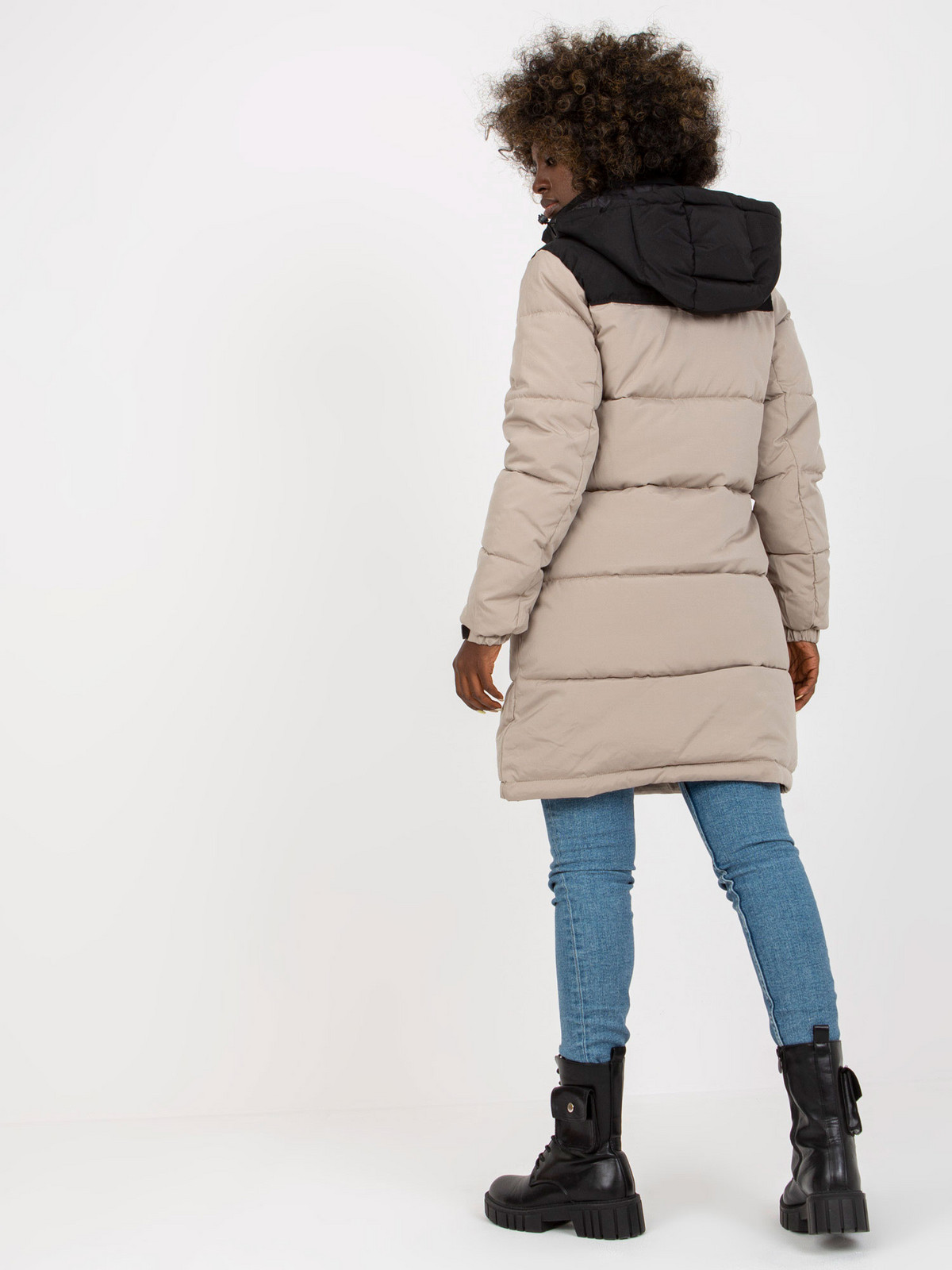 Dámska bunda NM KR D2 3827 62 šedá čierna L