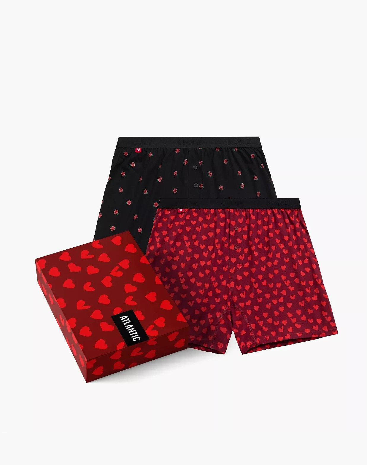 Atlantic pánske boxerky 2GMB-009 A'2 S-2XL černo-vínový L