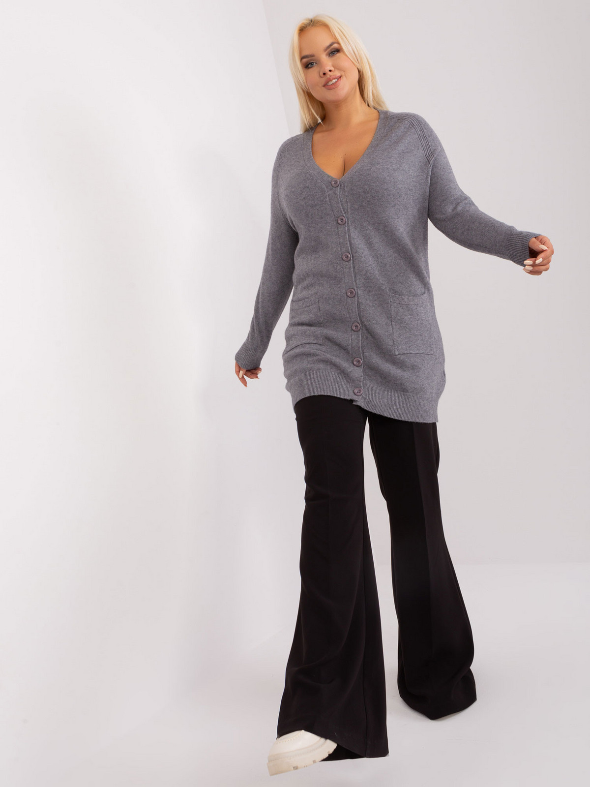 PM SW PM731 Sveter.34P tmavo šedá XL/XXL