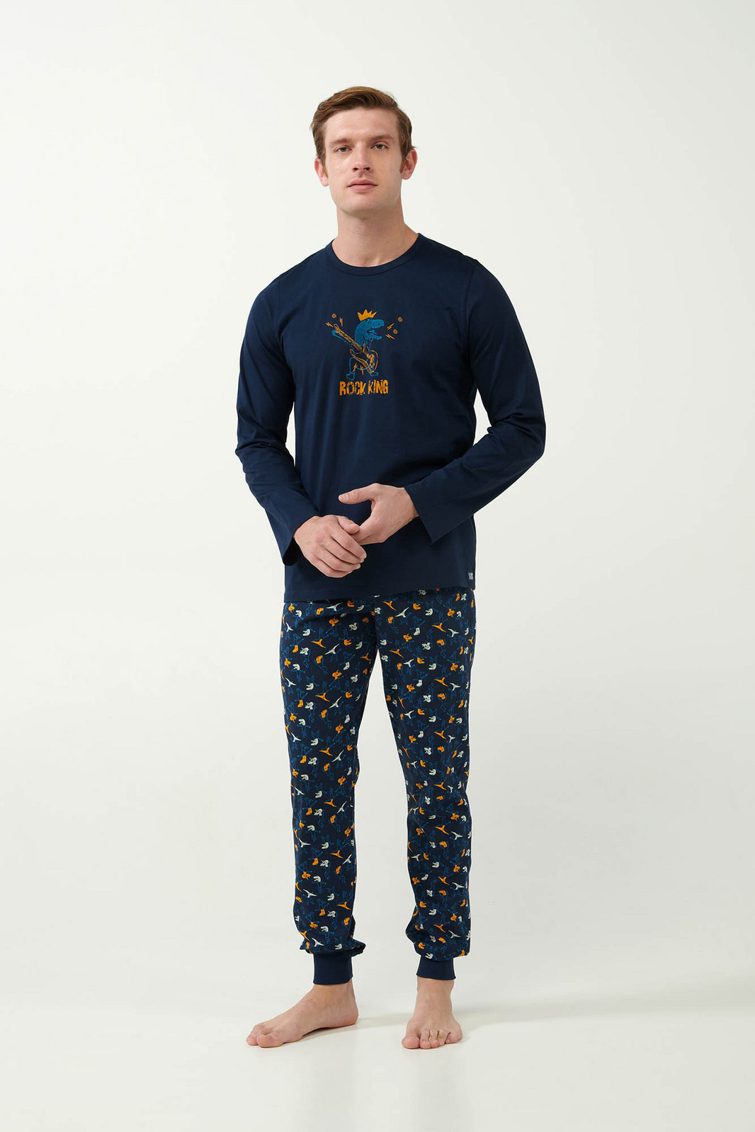 Vamp - Pyžamo s potlačou dinosaurov 21630 - Vamp blue S