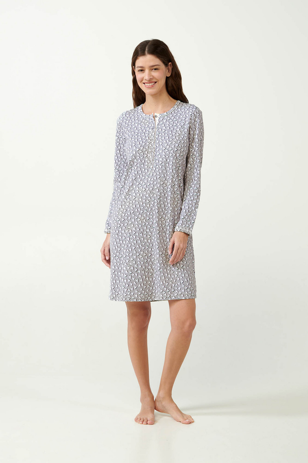 Vamp - Dámska nočná košeľa s potlačou 21451 - Vamp light gray S