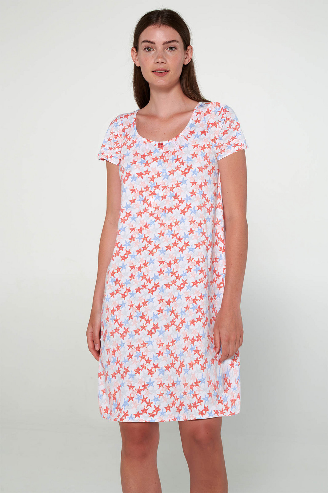 Vamp - Nočná košeľa s potlačou hviezd 20940 - Vamp coral berry S