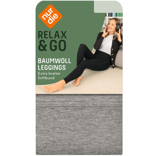 Dámske bavlnené legíny NUR DIE BAUMWOLL LEGGINGS - NUR DIE - sivé S