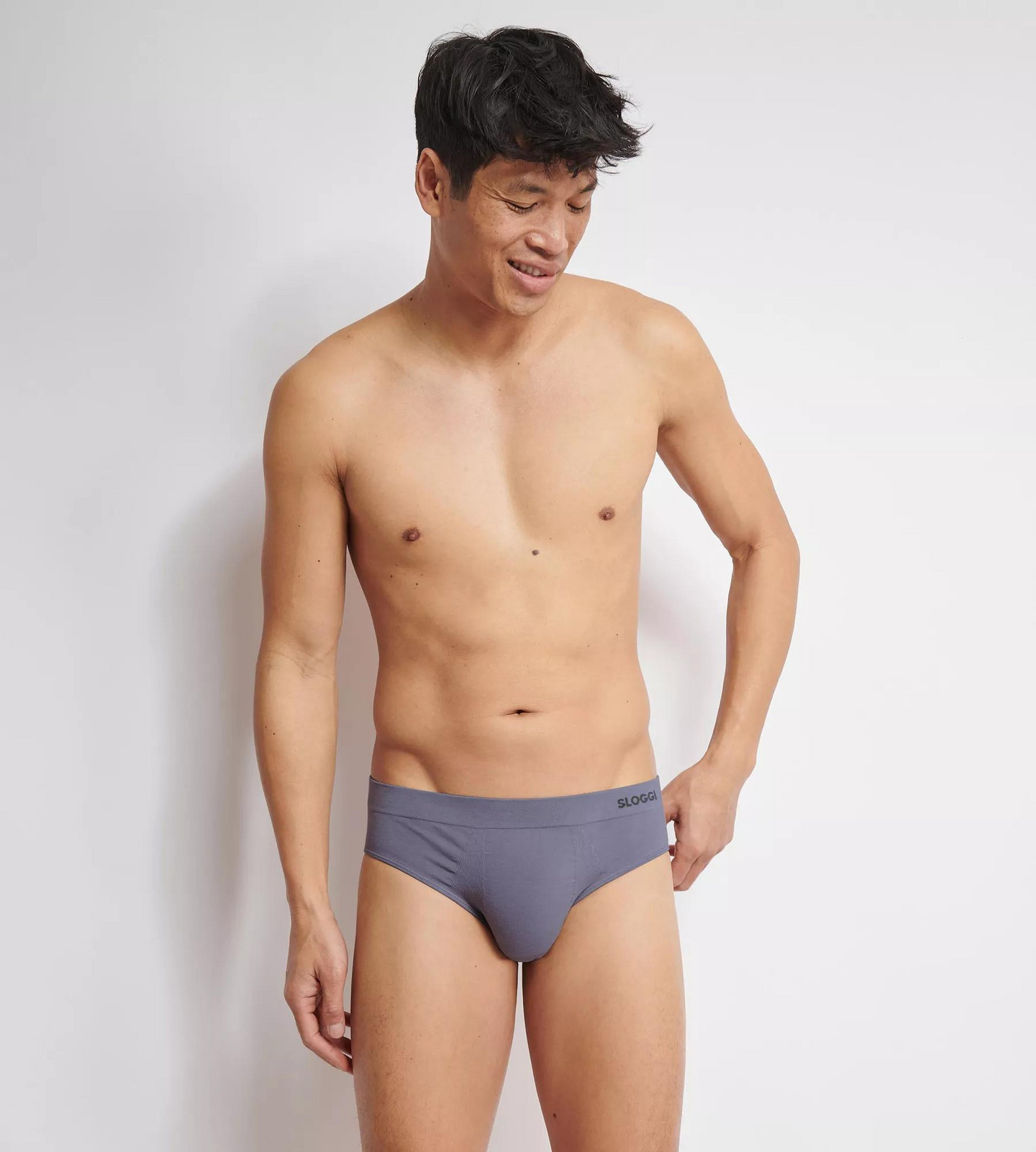 Pánske nohavičky GO Smooth Brief C2P - BLACK - čierno-sivé M014 - SLOGGI BLACK M
