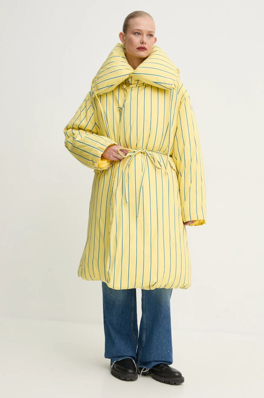 Bunda Sunnei dámska, žltá farba, zimná, oversize, RTWXOUW012