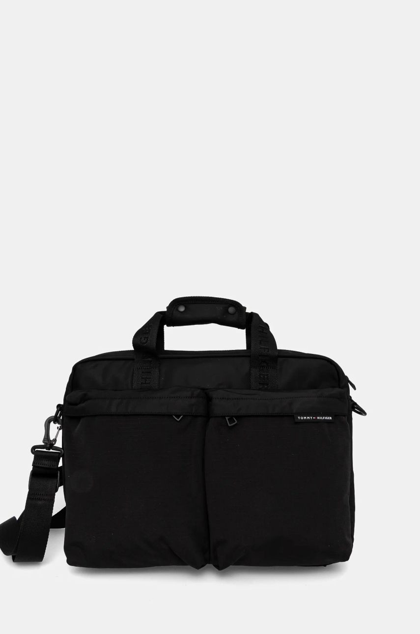 Taška Tommy Hilfiger čierna farba, AM0AM13103