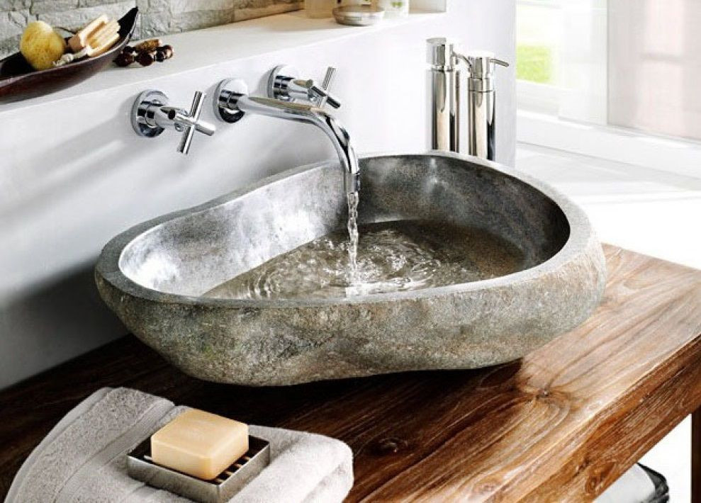 Indera The lavabo Cut 55383 Umývadlo z prírodného riečneho kameňa