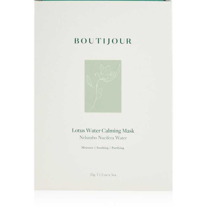 BOUTIJOUR Lotus Water Calming Mask upokojujúca plátienková maska pre výživu a hydratáciu 5x33 g