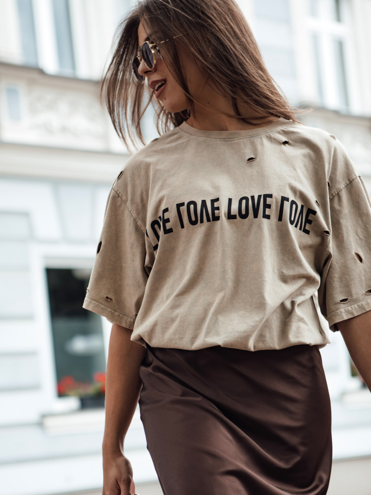 Dámske tričko s potlačou BONGANIR beige Dstreet RY2645 Univerzální