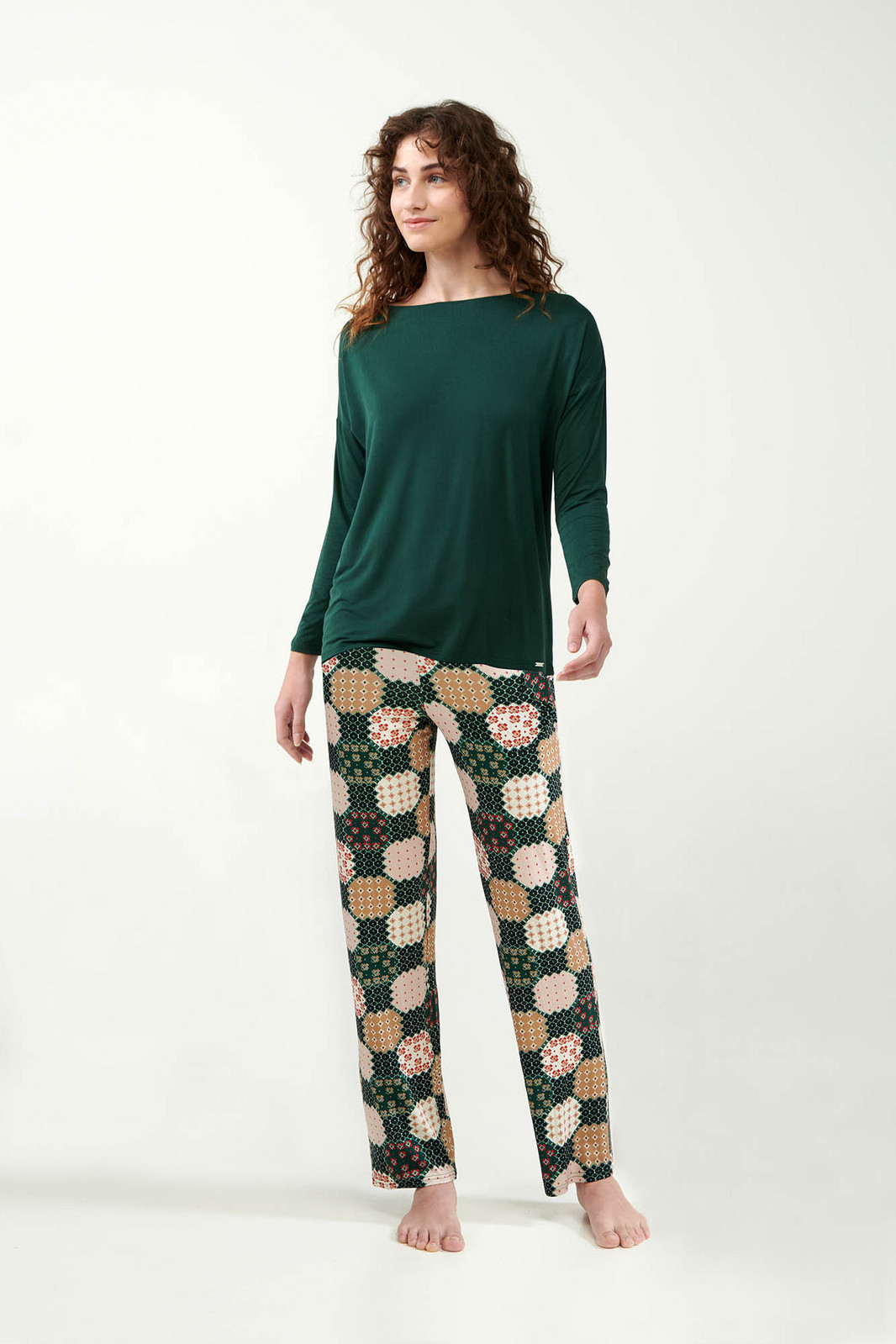 Vamp - Pyžamo s dlhými rukávmi 21084 - Vamp green timber S