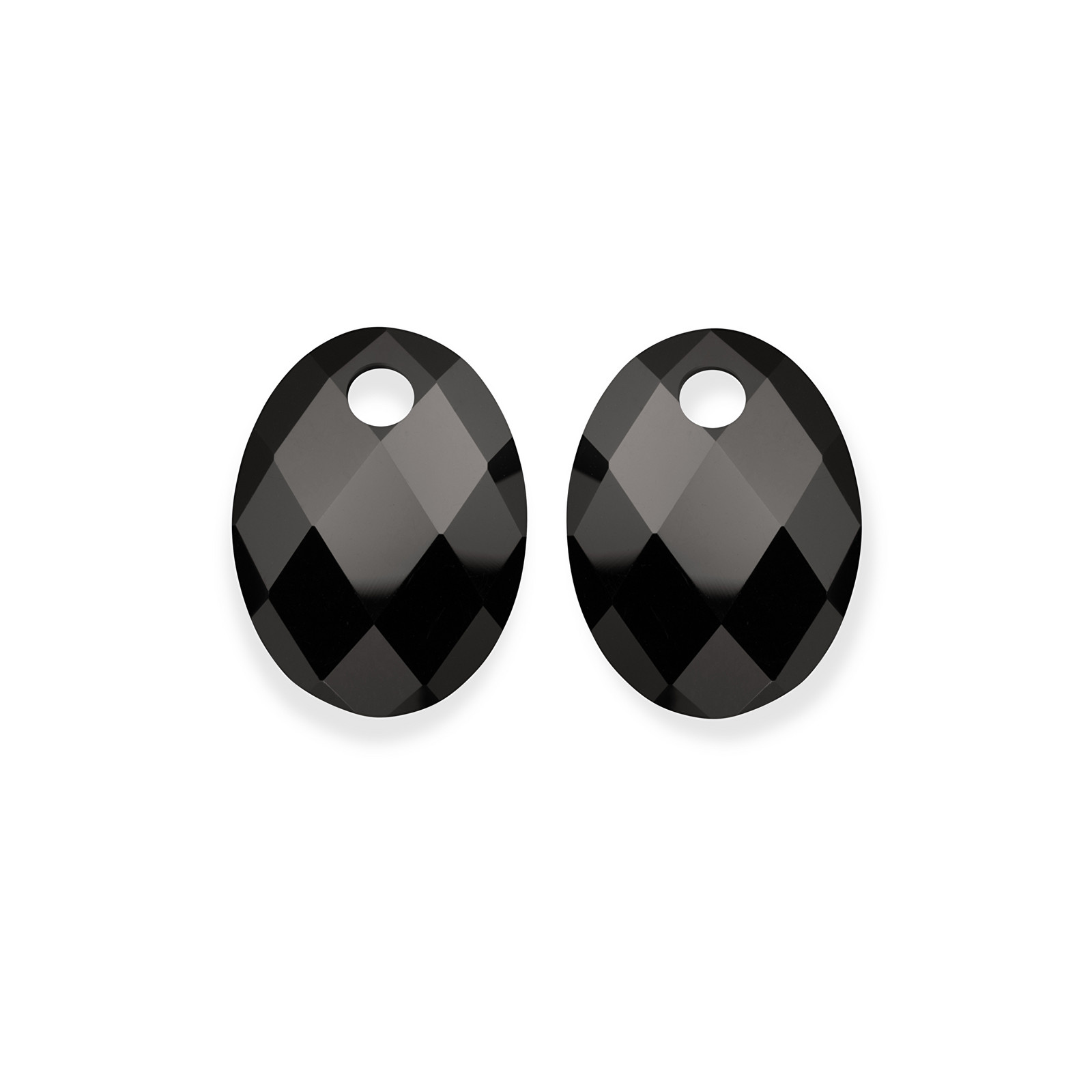 Sparkling Jewels Oválne prívesky na náušnice z čierneho onyxu EAGEM07-MO