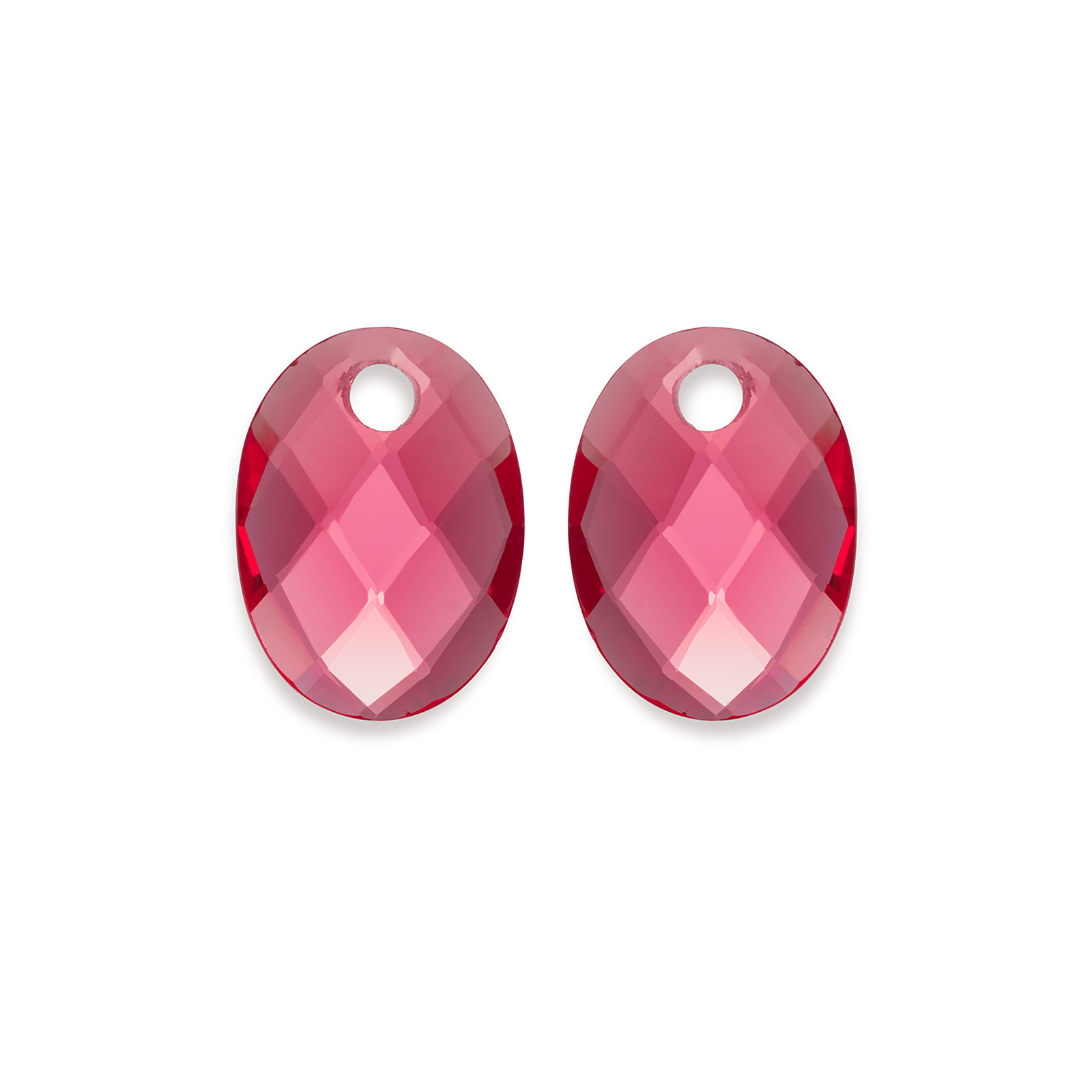 Sparkling Jewels Oválne prívesky na náušnice z fuchsiového kremeňa EAGEM51-MO