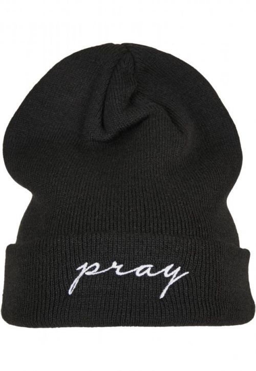 Mister Tee Pray Embroidery Beanie black/white - One Size