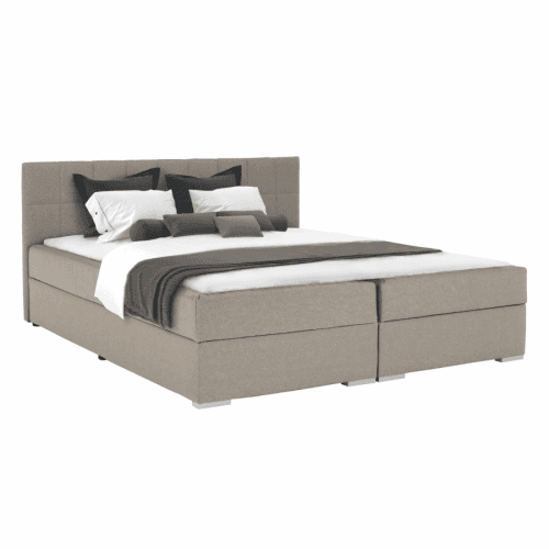Boxspringová postel 180x200, šedohnědá TAUPE, FERATA  TV KOMFORT
